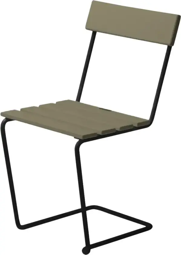 Stol 1 Grønnlakkert eik / svart stativ