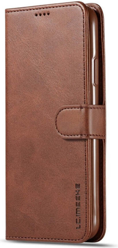 iPhone 11 Pro Max Kunstskinn Flip Deksel m. Kortholder & Ståfunksjon - Mørkbrun