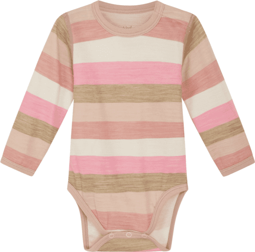 Hust & Claire Baloo body ull/bambus striper, Rose Cloud