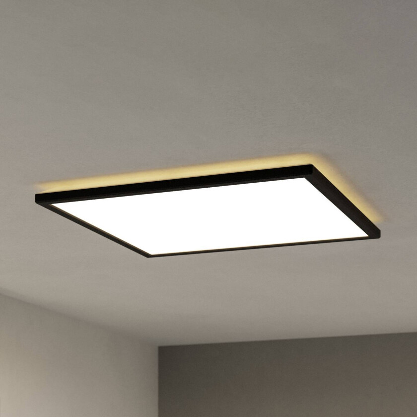 LED-taklampe Rovito-Z, svart, 50 x 50 cm