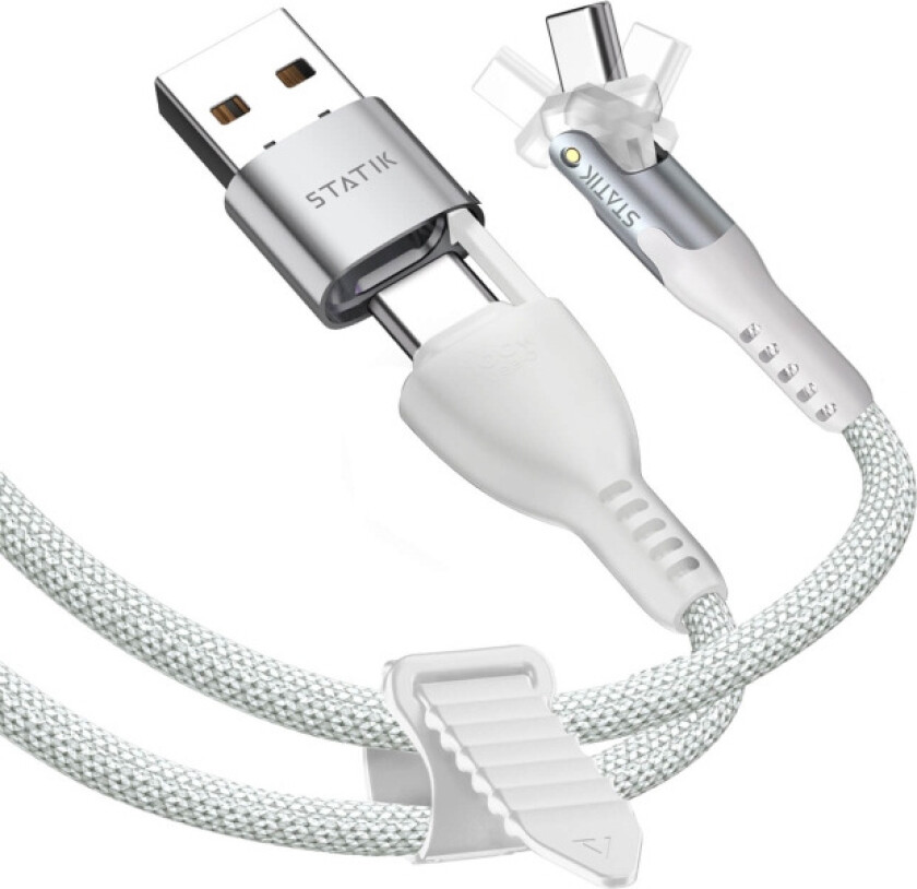 Kabel PowerPivot Pro Nylonflettet USB-C Til USB-C Hvit 1 m