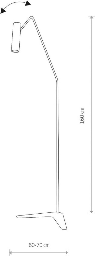 Eye Super gulvlampe med bevegelig hode, svart