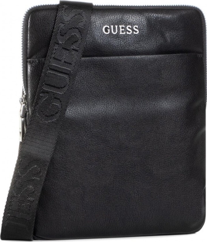 Scala, Flat Top Zip, Textile Crossbody Bag, Black, For Men For Men
