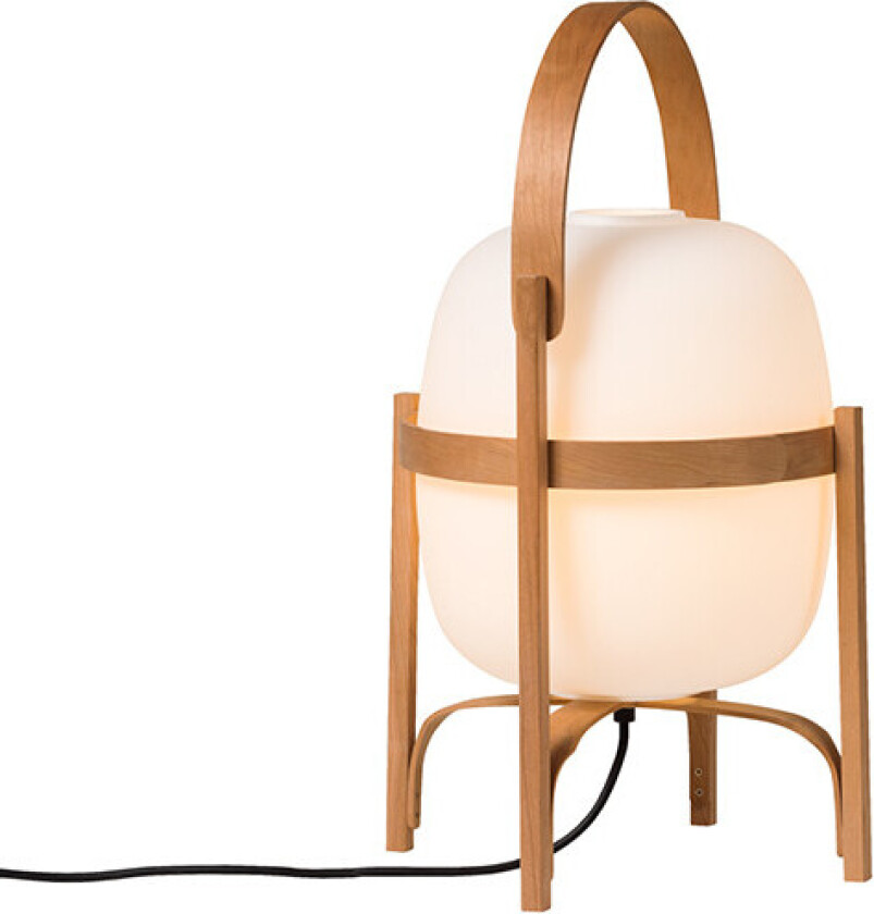 - Cesta Bordlampe Wood/White Opal Glass
