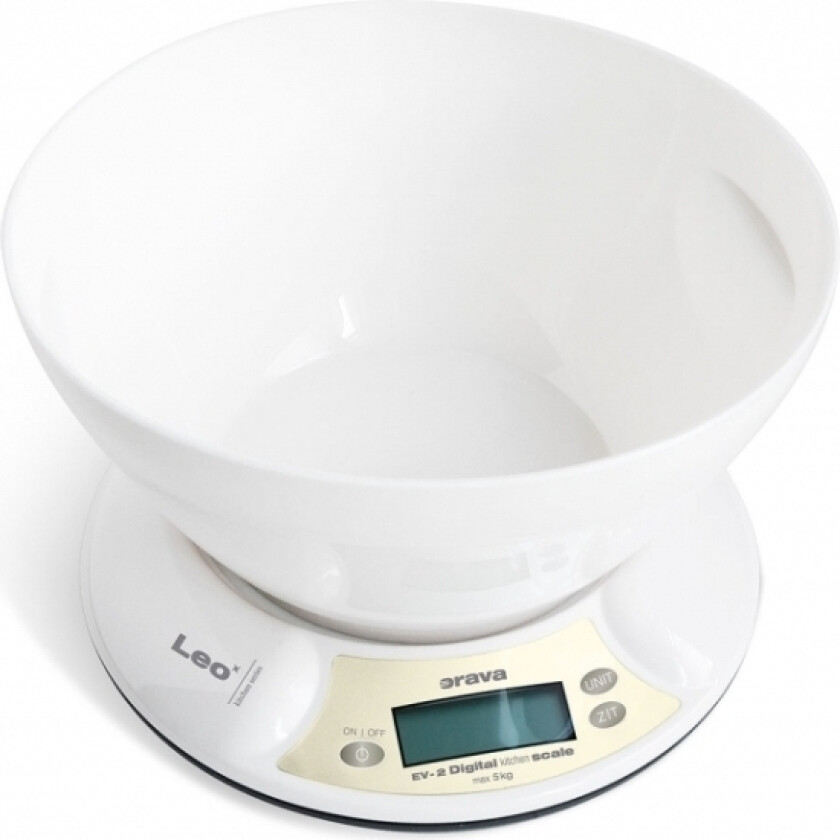 Ev-2, Elektronisk Kjøkkenvekt, 5 Kg, 1 G, Hvit, Lcd, 9 V