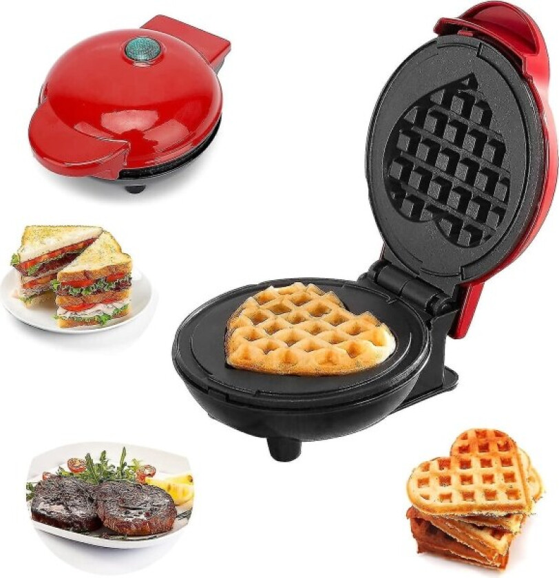 Mini Vaffeljern, Rundt Vaffeljern, Vaffeliron, Mini Individuell Vaffeljern Liten Vaffeljern Vaffeljern Med Ikke