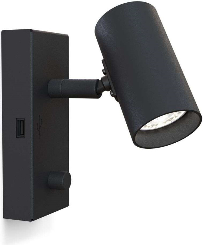 - Tyson USB Vegglampe Left Black