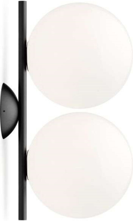 - IC C/W1 Double Taklampe/Vegglampe Svart