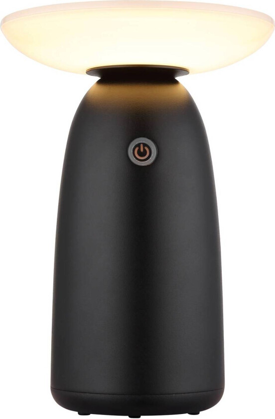 LED-bordlampe 36625, svart, oppladbart batteri, aluminium, plast