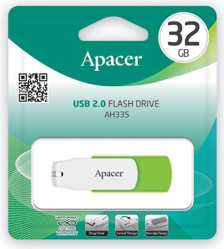 Apacer Ah335 32Gb Usb Flash Drive (Ap32gah335g-1)