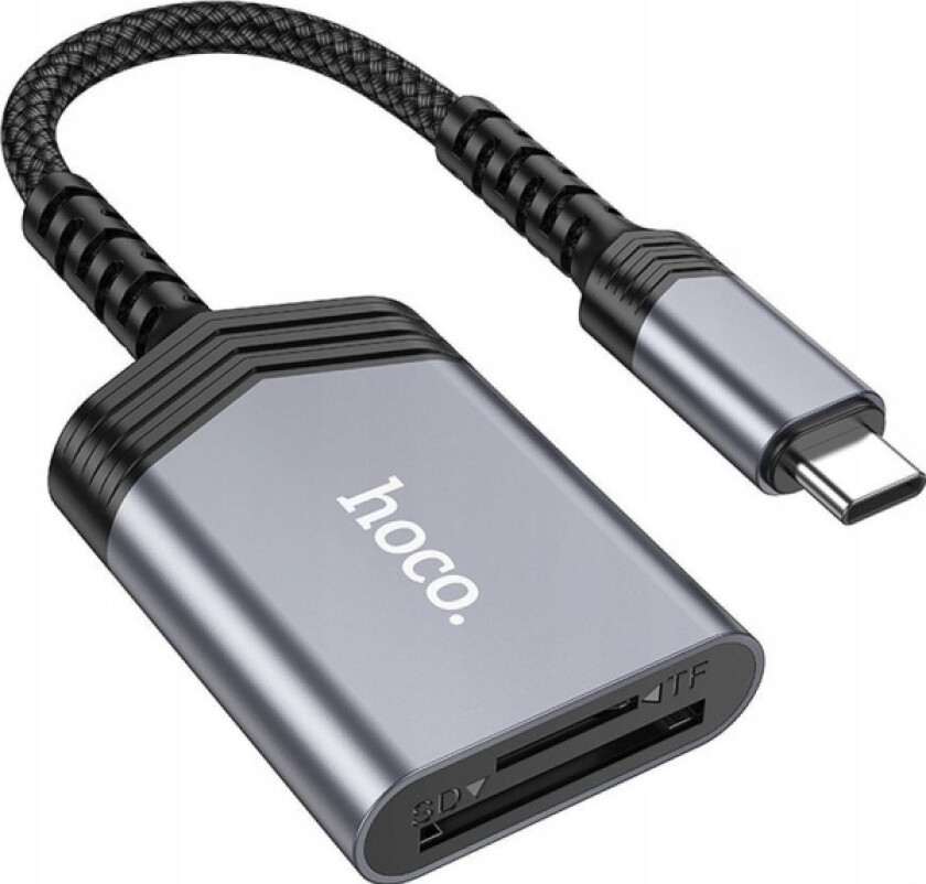 Hoco Hoco 2-I-1 Minnekortleser Type C Ua25 Grå