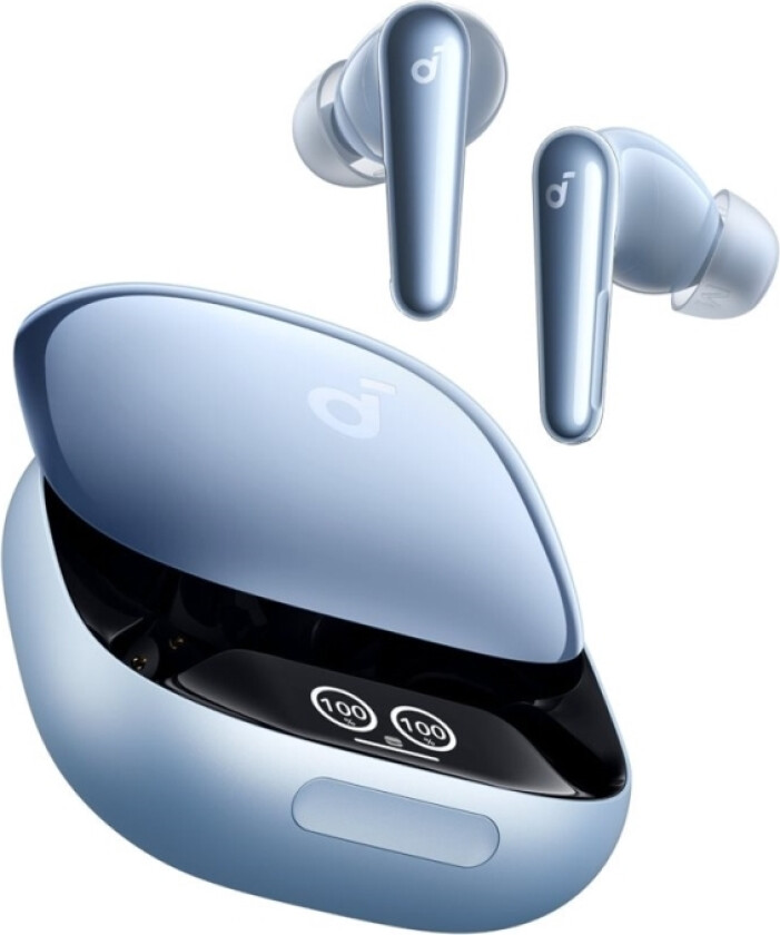 Soundcore Liberty 4 Pro - True Wireless-Hodetelefoner Med Mikrofon - I Øret - Bluetooth - Aktiv Støydemping - Blank Lyseblå