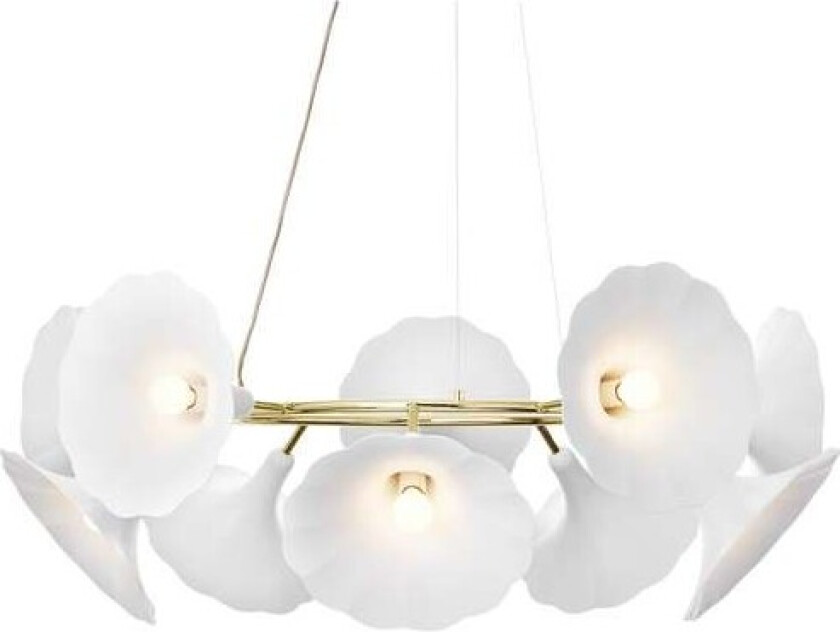 - Petalii 10 Lysekrone White/Polished Brass