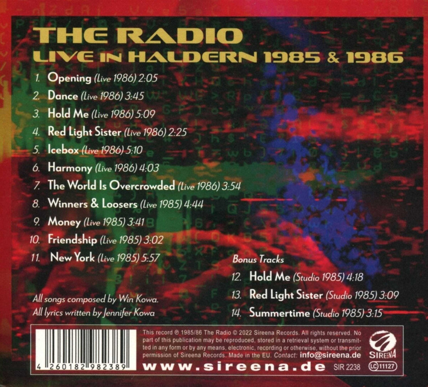 The Radio Live In Haldern 1985 & 1986 CD