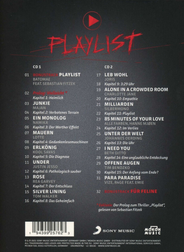 Sebastian Fitzek Playlist CD