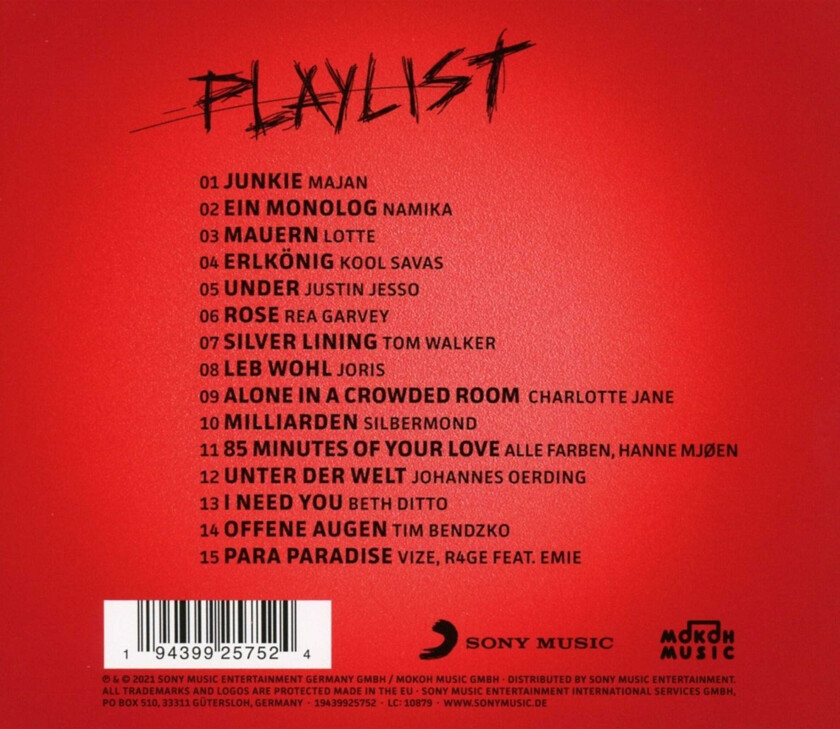 Sebastian Fitzek Playlist CD