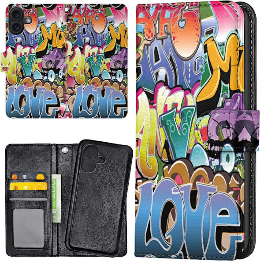iPhone 16 - Lommebok Deksel Graffiti