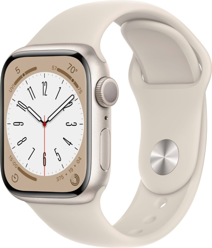 Watch Series 8 GPS 41 mm, Stjerneskinn aluminium urkasse med, Stjerneskinn Sport Band - regular