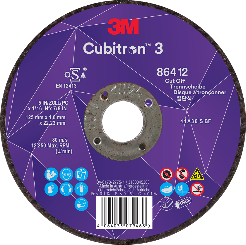 Cubitron 3 skæreskive T41 125Ã1,3mm