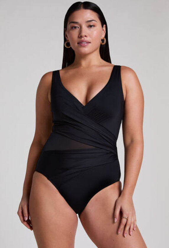 Badedrakt Shaping Shell Mesh Svart