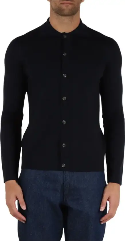 Herre, Strikkevarer, Blå, L