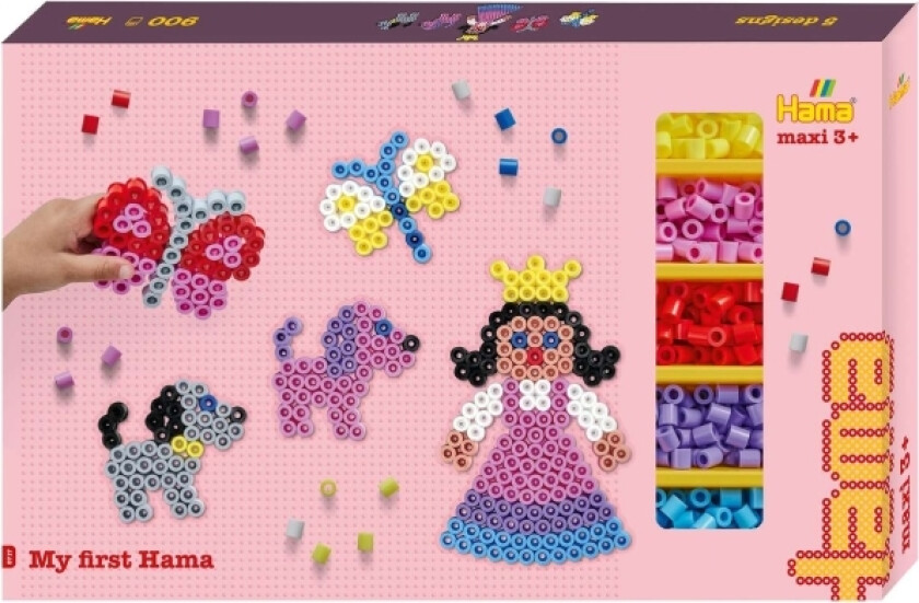 Hama Maxi Gigant Gaveæske M/900 Perler+3 Plader