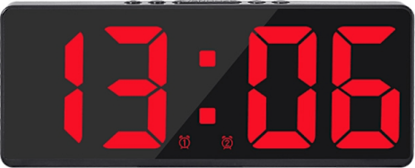 Vekkerklokke med LED-skjerm Red Röd