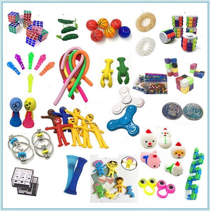 50 stk Fidget Pop it Toys Set-pakke for barn og voksne