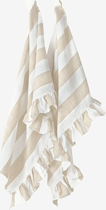 IRIS kjøkkenhåndkle med volang 2-pakke