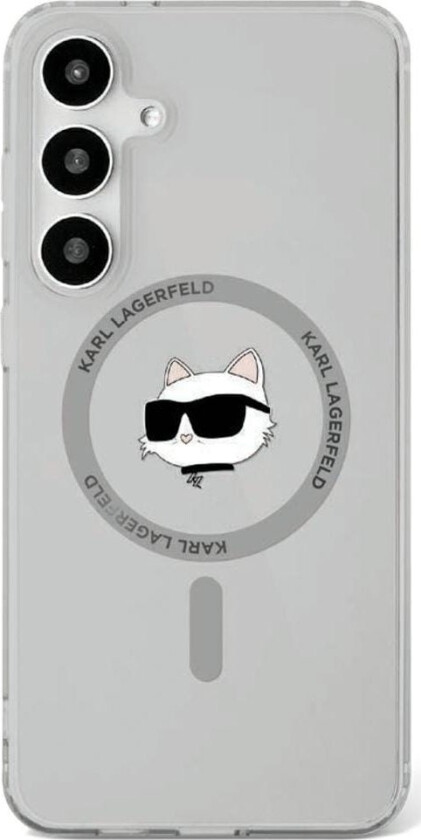 Button Choupette Head Printed Logo Magsafe Samsung Galaxy S25 Telefondeksel Svart
