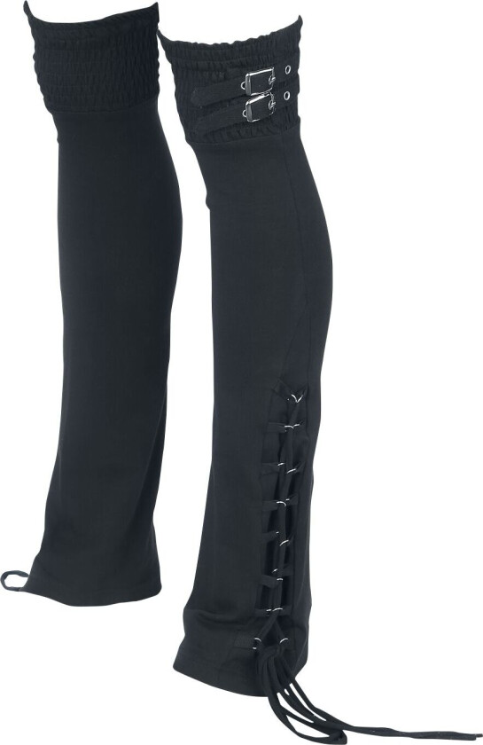 Goth Knestrømper - Leggvarmere med Snøring og Spenned - S-M til XXL-3XL - Damer - svart
