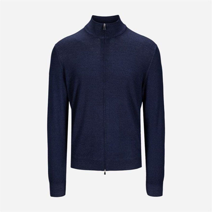 Full Zip Vintage Merino - Navy Blå 46