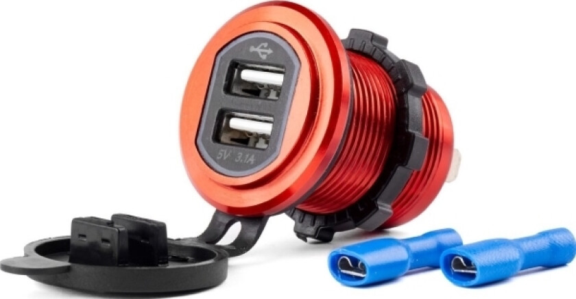 Vanntett Lader Med 2Xusb-Uttak 12V 24V Mod-10 -02860