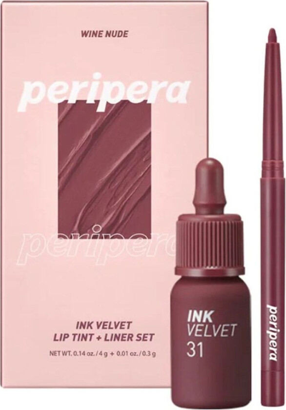 Peripera Ink Velvet + Lip Liner Set #02 Wine Nude