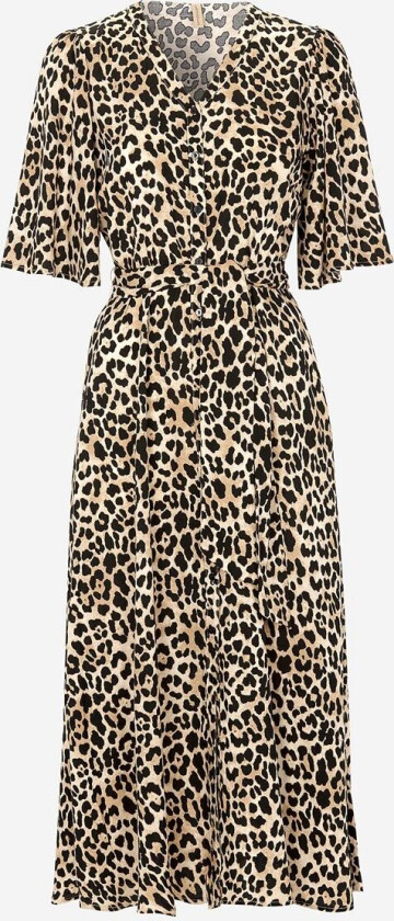 Leopardmønstret viskosekjole