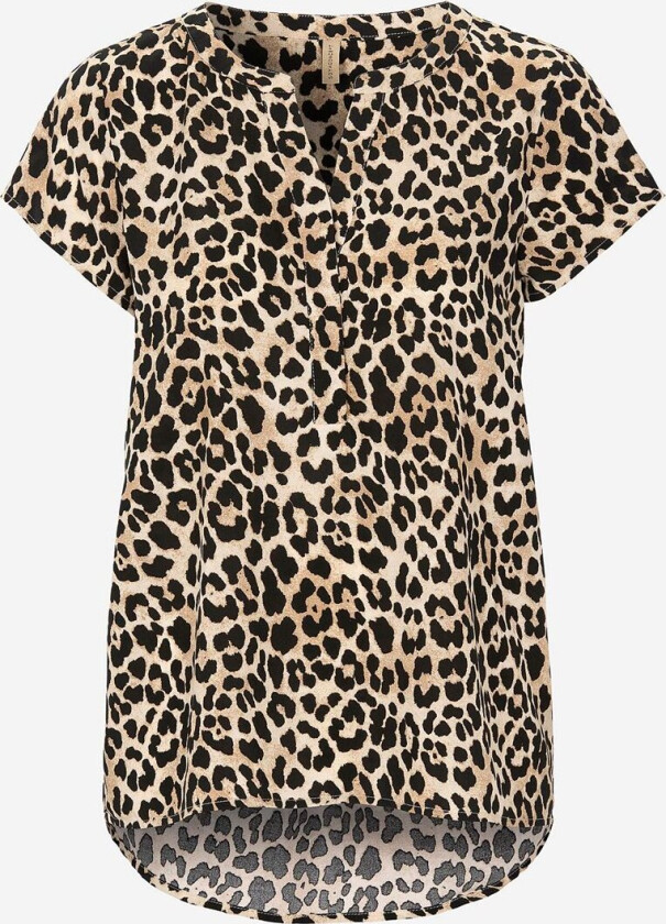 Leopardmønstret viskosebluse
