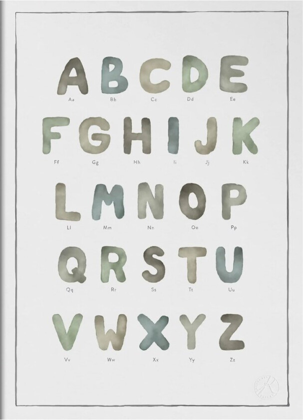 The Alphabet watercolour poster 30x40 cm