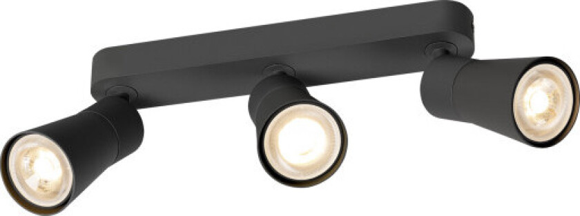 PURI CW Vegg- og taklampe sort/svart GU10 6W IP20