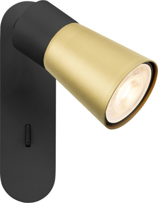 PURI CW Vegg- og taklampe sort/gull GU10 6W IP20