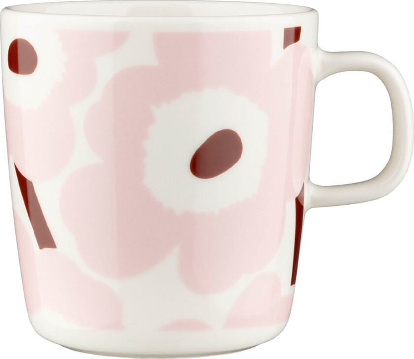 Unikko krus 4 dl, hvit/rosa/brun