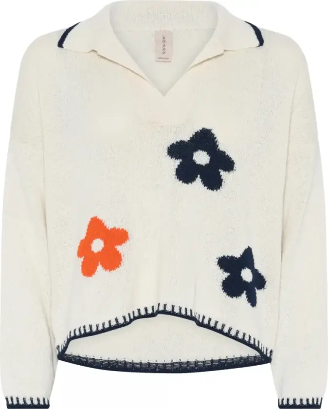 Dame, Strikkevarer, Hvit, 2XL
