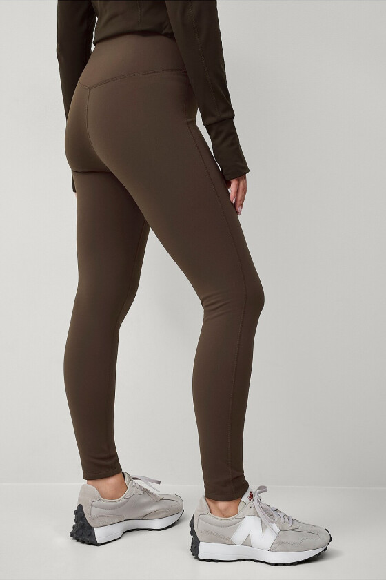 Treningstights Warm Tights Flat Front Core - Brun