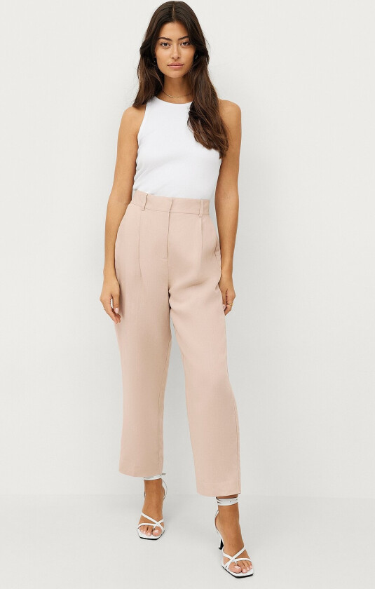 Bukser Lilly Linen Cropped - Beige