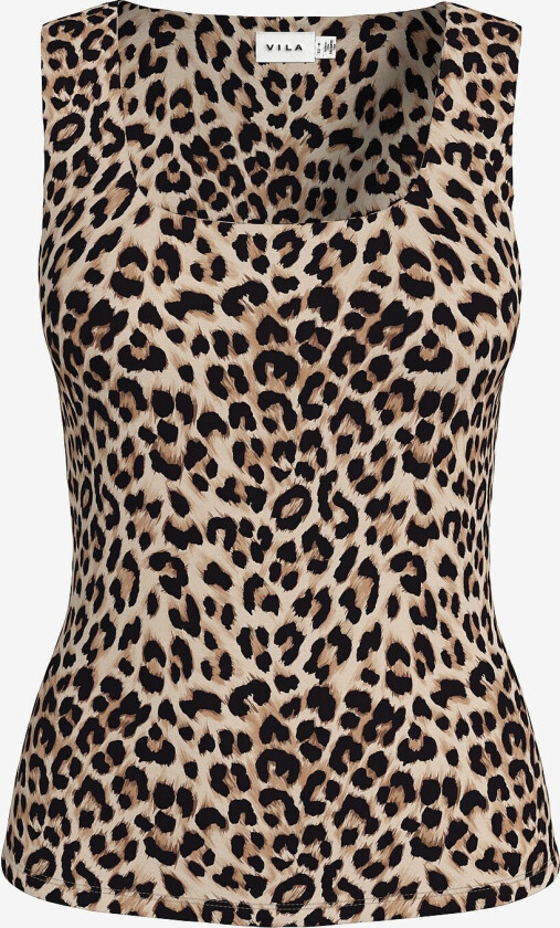Topp viKenza New Aop U-neck S/L Tank Top - Natur