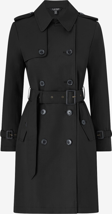 Trenchcoat Cotton Blend - DB Blt Rain 38" - Svart