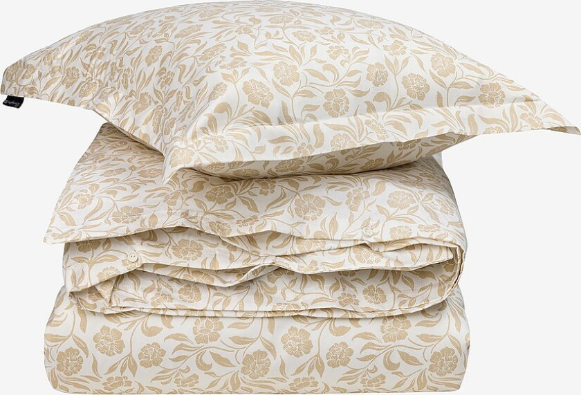 Sengesett Flowers, Bomullssatin - Hvit