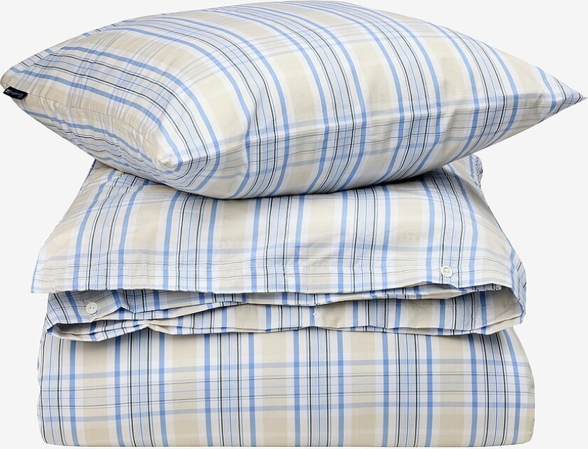 Sengesett Rutete bomullspoplin - Flerfarget