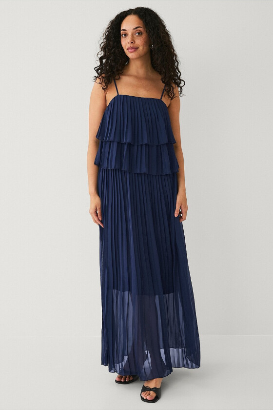 Chiffonkjole viChiffan Singlet Pleat - Blå