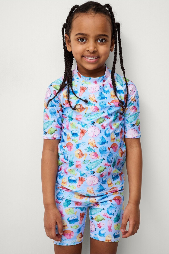 UV-sett med topp og shorts - Blå