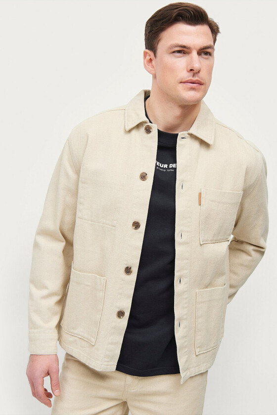 Overtreksskjorte Icon Heavy Twill Overshirt - Hvit